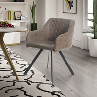 Chaise de salle à manger moderne de luxe italienne à dossier haut en similicuir marron, design épuré, vente en gros, mobilier de maison, usine Langfang Living