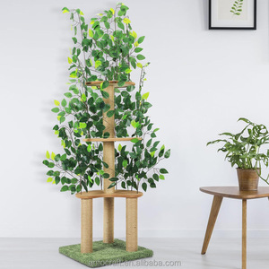 Arbre à <span class=keywords><strong>chat</strong></span> avec feuilles Arbre d'activité Condo à plusieurs niveaux pour chats d'intérieur <span class=keywords><strong>comme</strong></span> pilier sinueux en sisal peut être escaladé Feuille d'érable fausse - Product Image 2