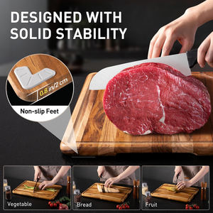 <span class=keywords><strong>Planche</strong></span> à découper en bois de teck antidérapante pour évier, nouvelle en 2026, avec rainures pour accessoires de cuisine, cadeau de pendaison de crémaillère - Product Image 3