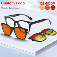 Gafas con Clip Magnético Sunray 3 en 1 con Lentes Intercambiables TR90, Bloqueador de Luz Azul, Ligeras, Duraderas, Unisex, Anti Luz Azul