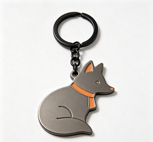 Fox Shape Metal Keychain Enamel <b>Collar</b> Key Ring Zinc Alloy Pendant Gift Souvenir - Product Image 1