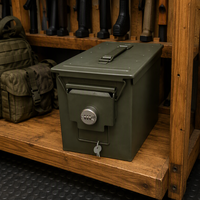 Boîte à munitions ronde avec serrure à combinaison, pour la chasse en plein air, étanche, portable, durable, grande capacité, étui de rangement pour munitions