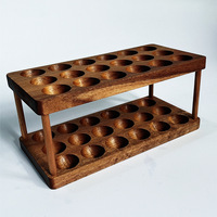 Support de rangement multi-niveaux mobile en bois d'acacia pour œufs, présentoir design sportif pour œufs de cane, organisateur d'œufs pour réfrigérateur