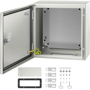 4X Steel <b>Electrical</b> <b>Box</b> 12x12x6 Inch Ip66 <b>Waterproof</b> Outdoor Indoor Enclosure Distribution Powder Coated D0100HAMHIW NEMA 4X Ste - Product Image 1
