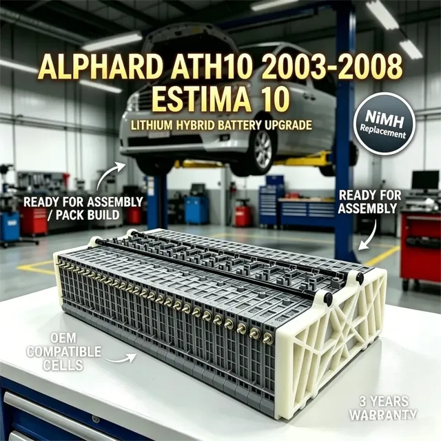 New Lithium-ion Hybrid Battery Pack NiMH to Lithium Upgrade Kit Replacement for Toyota Alphard ATH10 2003-2008 Estima Highlander