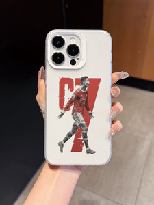 Funda para Teléfono con Diseño de Jugador de Fútbol con el Número <span class=keywords><strong>7</strong></span> Rojo y Blanco para <span class=keywords><strong>iPhone</strong></span> 16/15/14/13/12 Pro Max, Funda Transparente Resistente a Impactos con Impresión Personalizada - Product Image 2