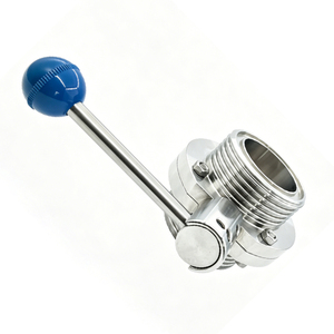 Poignée à levier manuelle en acier inoxydable anti-corrosion à filetage extérieur pour le traitement de l'eau potable et du lait - Product Image 3