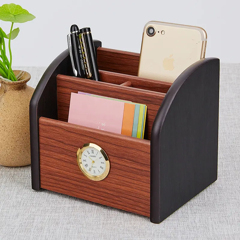 Wooden pen holder creative belt table desktop storage pen holder advanced office gift storage