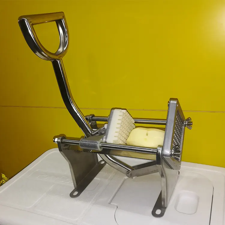 Cortador de batatas fritas manuais sem ferrugem, máquina de corte de batata para restaurante, 2019