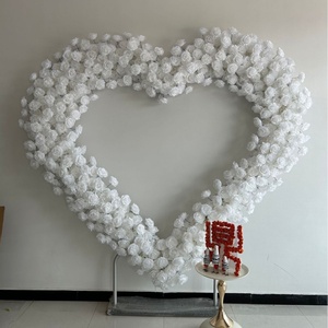 Fondo de Pared de Flores con Base de Tela en Forma de Corazón de Rosa Roja, Decoración para Bodas, Famoso en Internet, Accesorio Decorativo para Ceremonias de <span class=keywords><strong>Matrimonio</strong></span> - Product Image 3