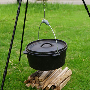 Wok personnel personnalisé poêle à paella four hollandais <span class=keywords><strong>en</strong></span> <span class=keywords><strong>fonte</strong></span> fournisseur noir mat batterie de cuisine de qualité supérieure pour camping four hollandais - Product Image 2
