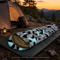 Sac de couchage mummy léger et portable 3 saisons, imperméable, pour camping, randonnée, trekking, avec capuche et sac de compression
