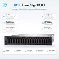 Server Dell DDR4 Bekas dengan Hard Drive SAS/SATA/SSD/NVME, Server Rak 2U Dell EMC PowerEdge R7525
