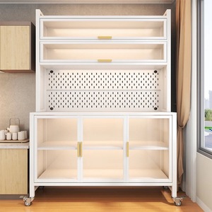 Meuble de rangement de cuisine moderne en acier, robuste, <span class=keywords><strong>multi</strong></span>-niveaux, peu encombrant, polyvalent, autoportant, servant également de buffet de salle <span class=keywords><strong>à</strong></span> manger et de meuble de rangement pour cuisines - Product Image 2