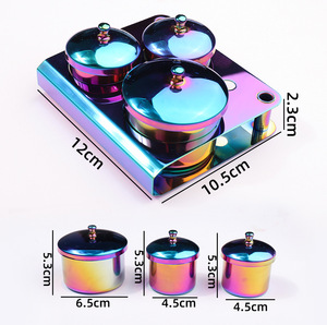 Lot de 3 coupelles dappen en acier inoxydable doré pour dissolvant et lavage des ongles, outil pour salon de manucure - Product Image 3