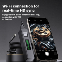 Alat Inspeksi Pipa Endoskopi Saluran Pembuangan WIFI 8MM, Zoom Digital 2X, Tahan Air IP67, Penerangan LED, Kompatibel Android/iOS USB