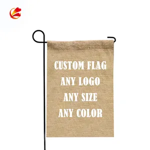 Custom Hello Burlap Garden Flag Seasonal Spring Summer Outdoor 12x18 Inch Decorative Sublimation Flags For Home Garden Yard