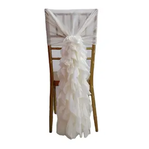 purple plain chiffon chiavari chair back sash cover for wedding /party /christmas home use
