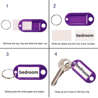 Étiquettes d'identification en plastique pour porte-clés, idéales pour l'identification des bagages, la classification des numéros de chambre d'hôtel, les cartes-clés et les étiquettes de bagages.