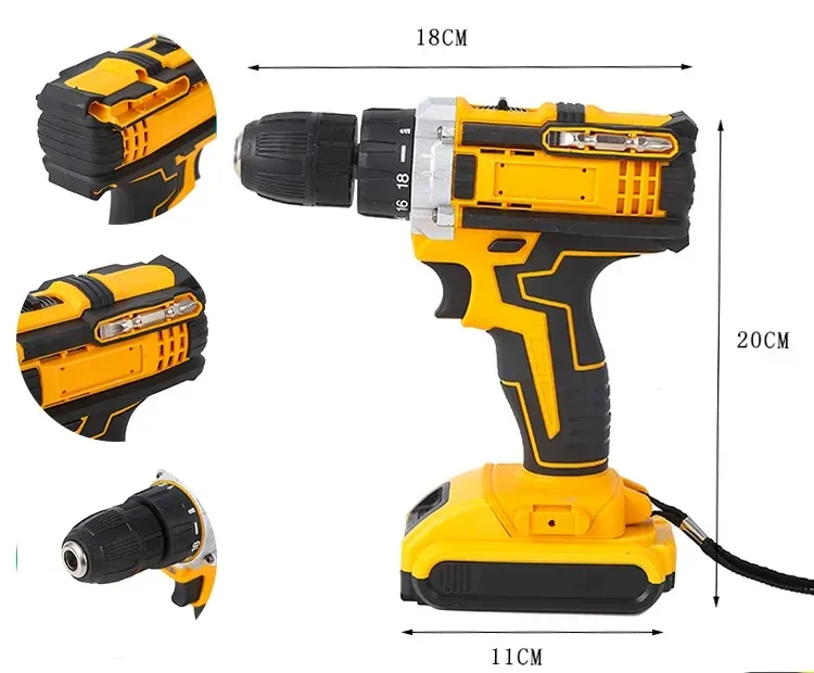 Mesin bor nirkabel, mesin bor daya tanpa kabel 12V 20 volt max lithium-ion kuku terbaik