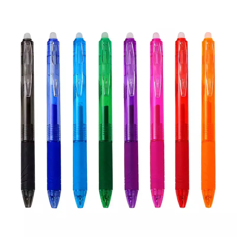 消去可能なペン弾丸0.5mmジェルペンと消しゴムカスタムロゴプラスチックインク詰め替え可能な消去可能なジェルペン