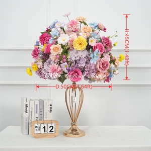 DKB High Quality Wholesale <b>Table</b> Centerpiece <b>Decoration</b> Artificial Flower Ball Silk Rose Red Floral Ball for Wedding Party - Product Image 2