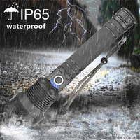 Lampe torche 10000 lumens, torche super lumineuse, torche tactique puissante, XHP 70, alliage d'aluminium, 5 modes, camping, extérieur