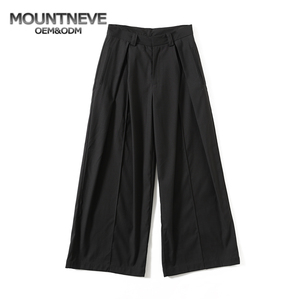 Noir hommes coton jambe large Cargo salopette <span class=keywords><strong>pantalon</strong></span> coupe ample Multi poches élégant respirant coupe-vent taille moyenne automne fermetures à glissière - Product Image 1