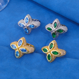 Bagues flocon de neige à double rangée en argent 925 plaqué or 18 carats de qualité supérieure, serties de moissanite VVS sans défaut, bijoux hip-hop qui passent le test du diamant - Product Image 6