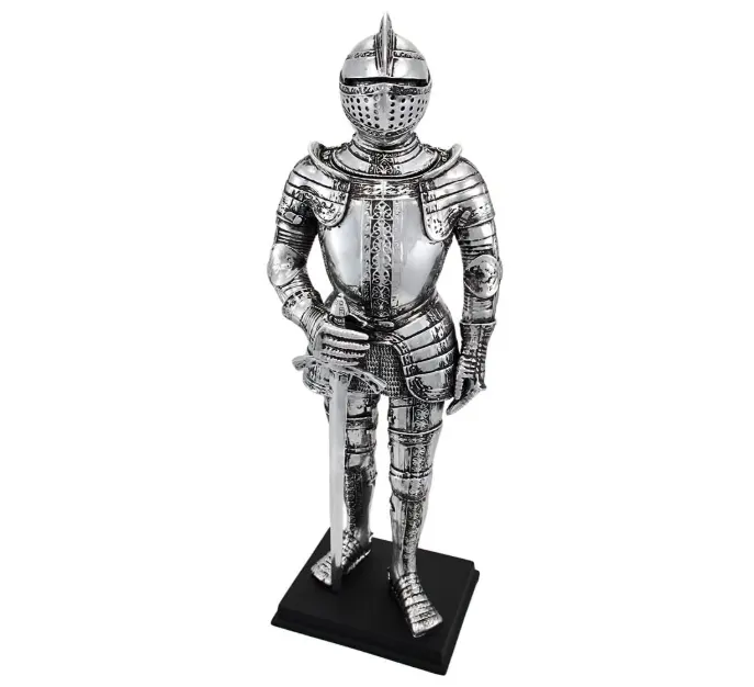 Wholesale Silver Finish Medieval Knight In Armor Statue Figure Armour