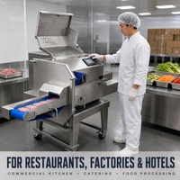 Machine à trancher la viande cuite commerciale entièrement automatique, coupe-jambon et bacon en acier inoxydable avec écran tactile PLC