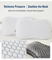 SUPER Neuheit: Schwarzes Kühlendes Gel-Memory-Foam-Konturkissen mit Wabenförmigem PE-Kühlfaser-Kissenbezug, Sommer-Nackenkissen