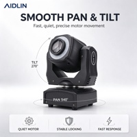 Lampu Gobo Mini 60W Moving Head dengan Prisma 3-Sisi dan Cincin LED RGB, Pencahayaan Panggung Auto Run Master-Slave untuk Acara Klub Malam