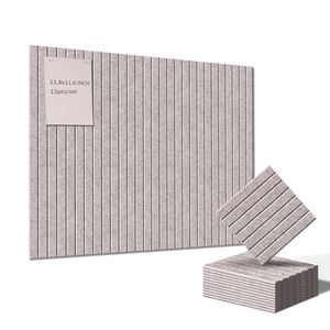 12 Piezas de Tablero de <span class=keywords><strong>Corcho</strong></span> de Fibra de Poliéster Gris, <span class=keywords><strong>con</strong></span> Adhesivos Removibles Seguros, Diseño Moderno, 9mm de Grosor, <span class=keywords><strong>Aislamiento</strong></span> Acústico - Product Image 1