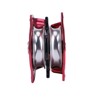 Di alta qualità scalata in alluminio doppio puleggia con piastra di salvataggio puleggia 36kN rosso puleggia singola puleggia doppia - Product Image 6