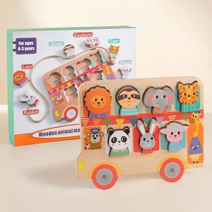 Juego de Bloques de Animales de Madera para Enhebrar y Enlazar, Juguete Educativo Temprano Creativo para Niños - Product Image 6