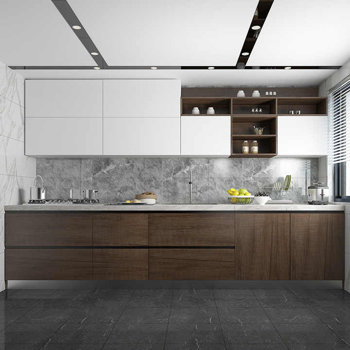 White Wood Grain Laminate Kitchen