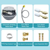Abreuvoir automatique pour animaux en acier inoxydable avec vannes à flotteur, abreuvoir pour chien, cheval, mouton, vache