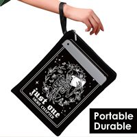 Pochette en velours zippée personnalisée, imprimée et brodée, pour cartes de tarot / livres bibliques