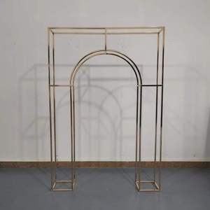 Square Arch Frame Black Gold Metal Arch Rectangular <b>Large</b> Wedding Backdrop for Marriage Events Flower Stand Supplies - Product Image 5