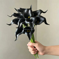 L-607 Kunstmatige Calla Lelies Realistische Kunststof Mini Zwart Bruine Kunstbloemen 36cm Steel Bruiloft Huisdecoratie Bulk