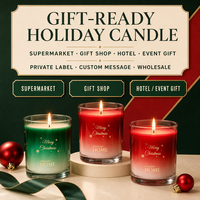 Bougie parfumée en cire de soja dans un bocal en verre à dégradé personnalisé, étiquettes Joyeux Noël Anniversaire Mariage, sans fumée, OEM ODM, cadeau, vente en gros