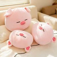 Vente directe usine : Peluche cochon ronde, coussin tête de cochon à grand visage, coussin de sommeil mignon en forme d'animal à câliner, coussin multifonctionnel pour canapé