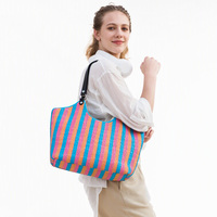 Sac à main bandoulière personnalisé pour femme en néoprène, imprimé rayé, doux et élégant, en tissu, sac fourre-tout à l'épaule pour femme