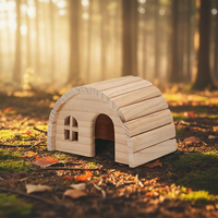 Nichoir en bois écologique et naturel pour hamsters nains, adorable maison de fée à mâcher (7x5x4 pouces)