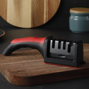 Accessoires de cuisine professionnels, aiguiseur de couteaux manuel 4 en 1, poignée en plastique, aiguiseur de couteaux à 4 étapes pour restaurer et polir les lames - Product Image 2