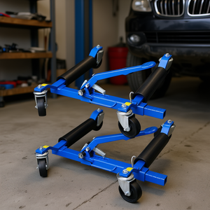 Blue Hydraulic Car <b>Wheel</b> <b>Dolly</b> 1250Lbs Capacity Ratcheting Foot Pedal Lift Vehicle Positioning Skates Tire Jack - Product Image 2
