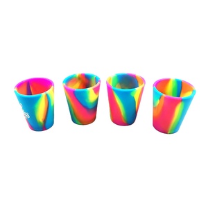 1.5oz Wholesale Silicone Shot Cup Unbreakable 40ml Reusable Ecofriendly Durable Plastic Red Wine Glasses Silicone Custom Logo