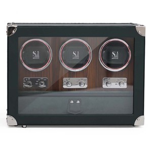 Scatola Avvolgitore Automatico di Lusso per <span class=keywords><strong>Orologi</strong></span> con 3 Scomparti Sicuri, in Pelle PU di Alta Qualità e MDF, per la Rotazione degli <span class=keywords><strong>Orologi</strong></span> - Product Image 1