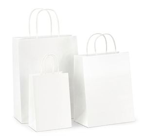 Personalized Logo Printed Gift Shopping Custom Design White Paper Bags Product - Product Image 2